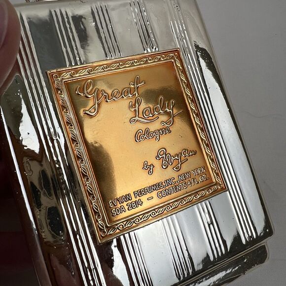 Vtg Evyan Great Lady Cologne Splash Gold-tone bottle 4 OZ  New In Box - Picture 2 of 3
